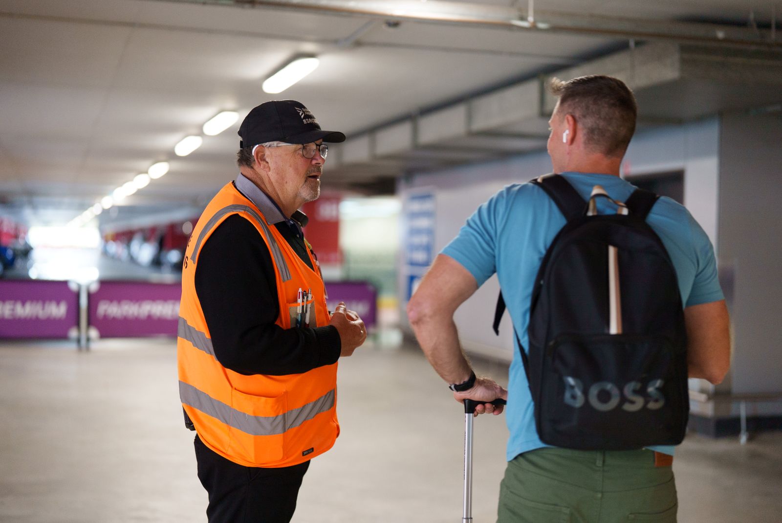 Mark helping out a passenger
