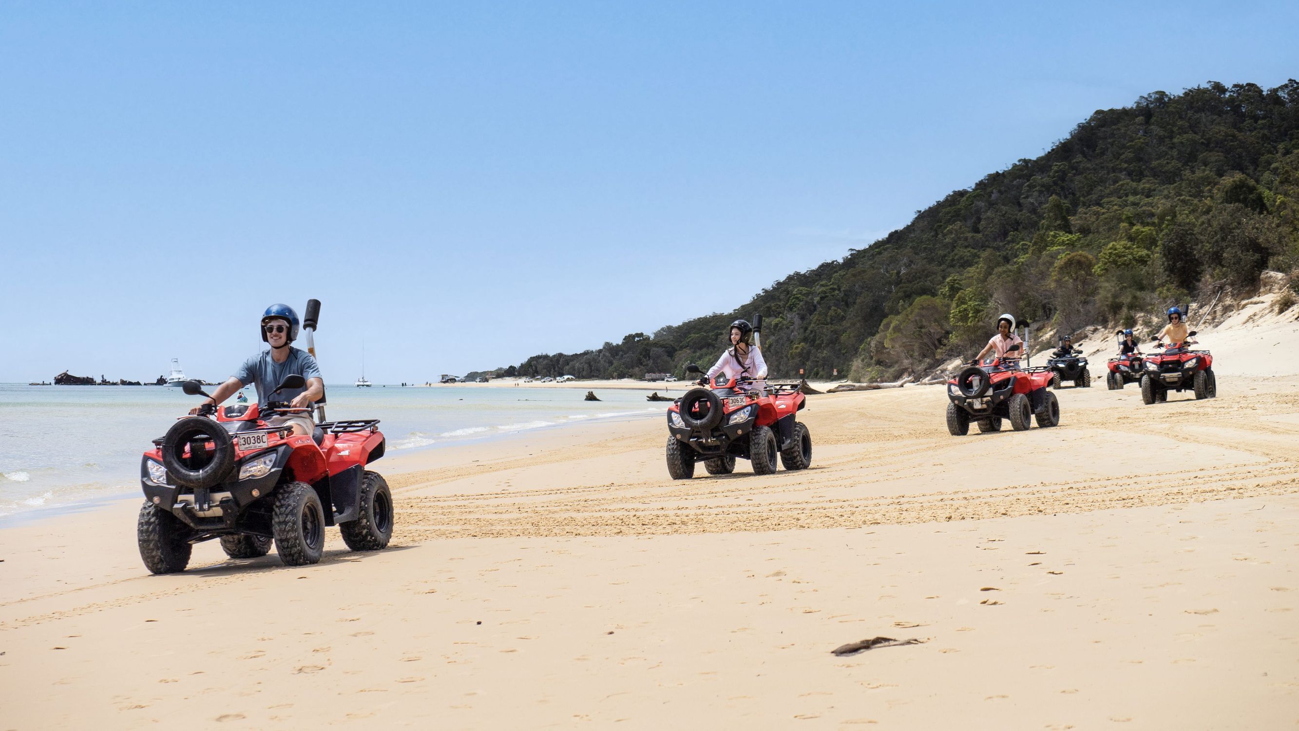 Quad bikes at Tangalooma Resort