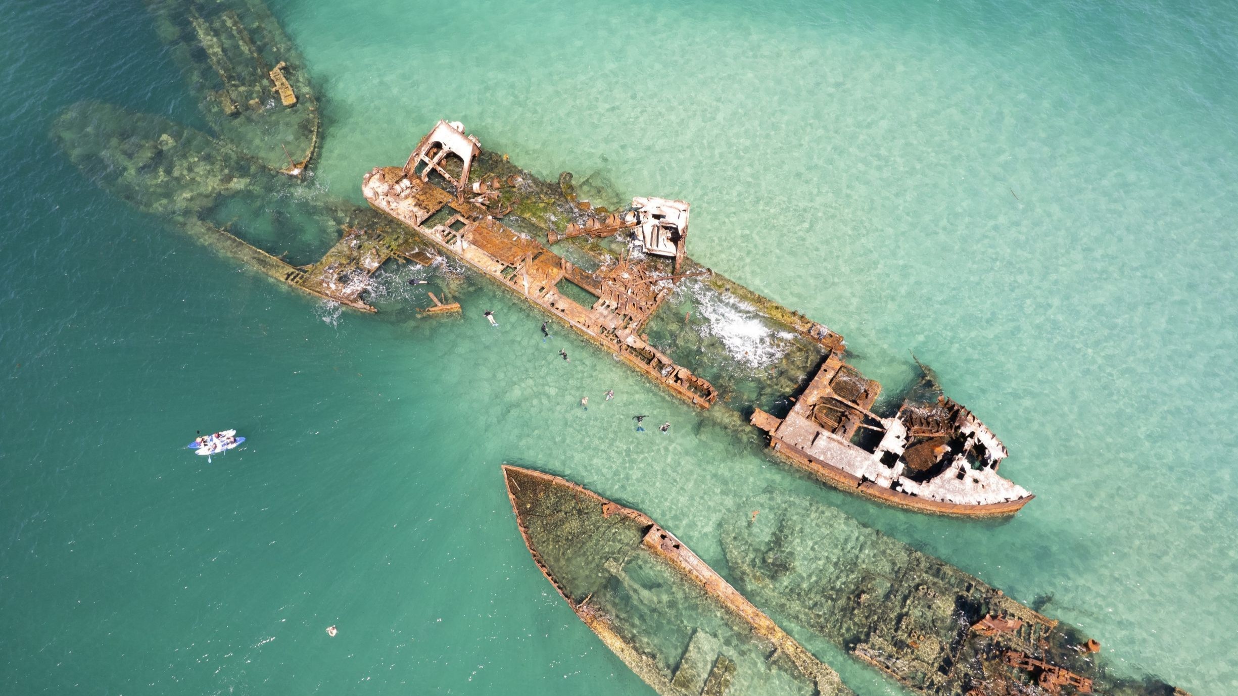 Tangalooma Wrecks from above