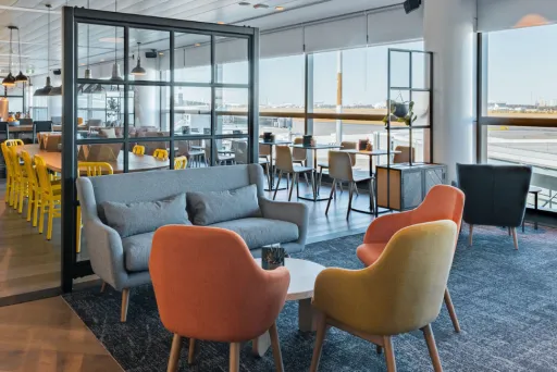 Seating in the Aspire Lounge