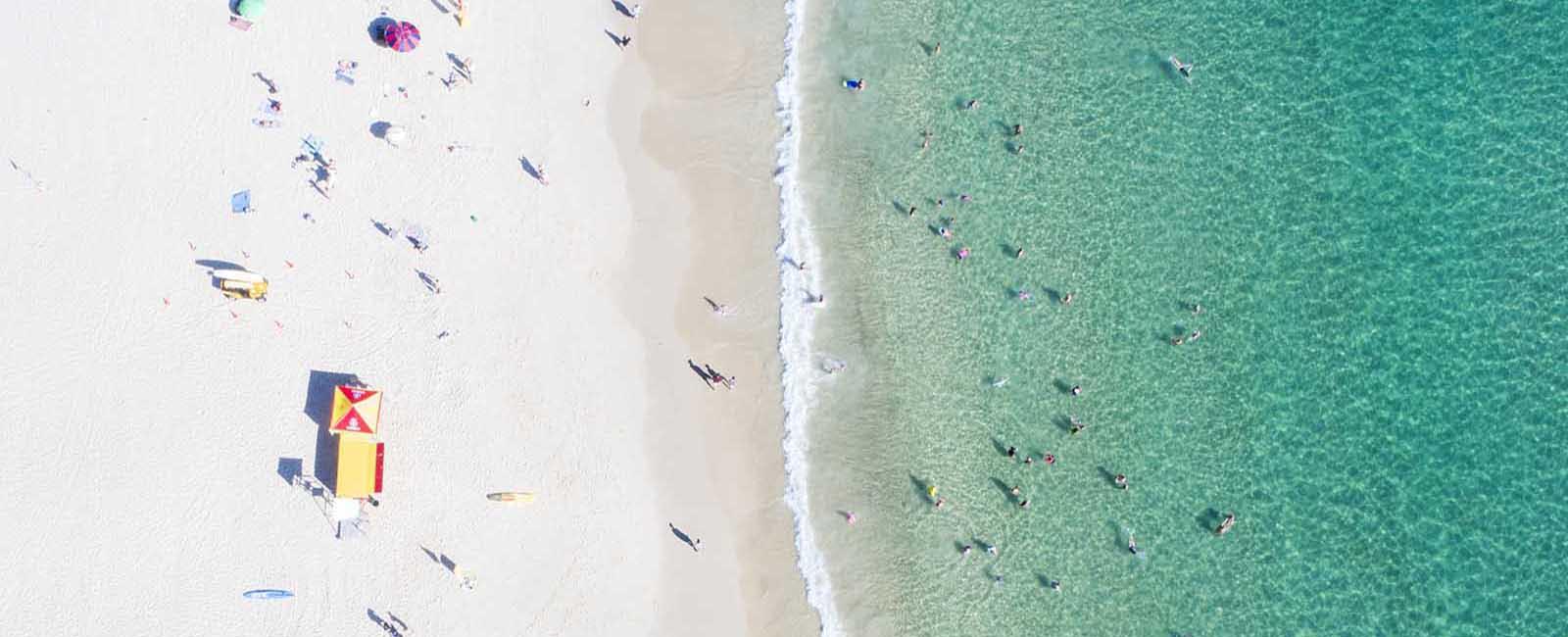 Aerial view of Burleigh Heads Beach | How to travel from BNE Airport to the Gold Coast in a day