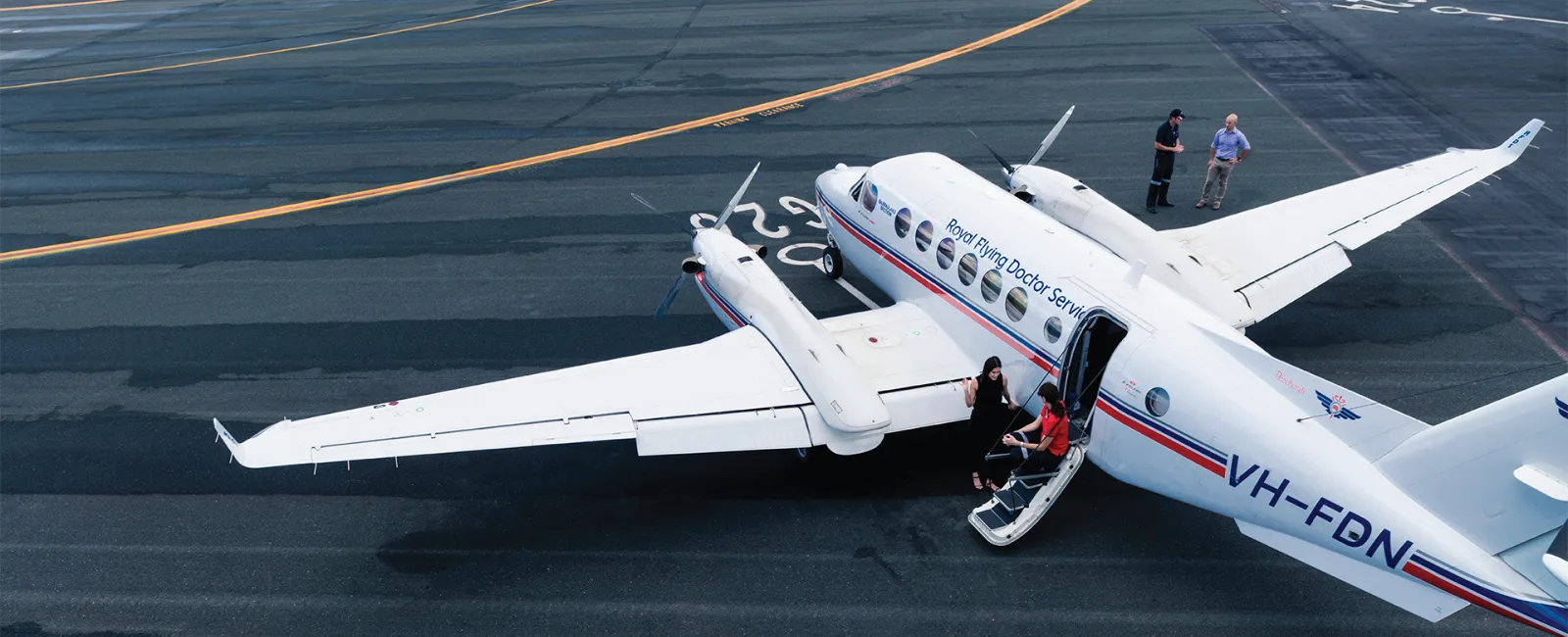 Royal Flying Doctors plane on runway