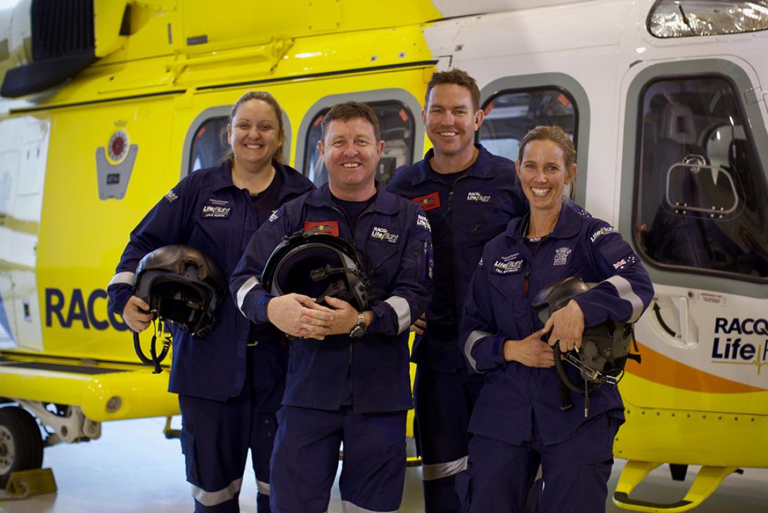 The Brisbane-based RACQ LifeFlight Rescue crew flew 508 critical missions in FY19